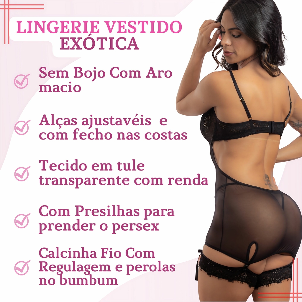 Lingerie Vestido Erótica - Comprar em VesteGil