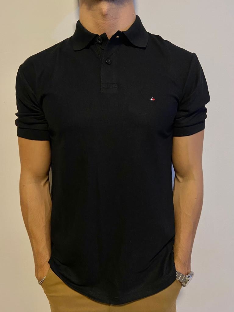 Chomba micropiqu TOMMY HILFIGER negro Outfit Cba