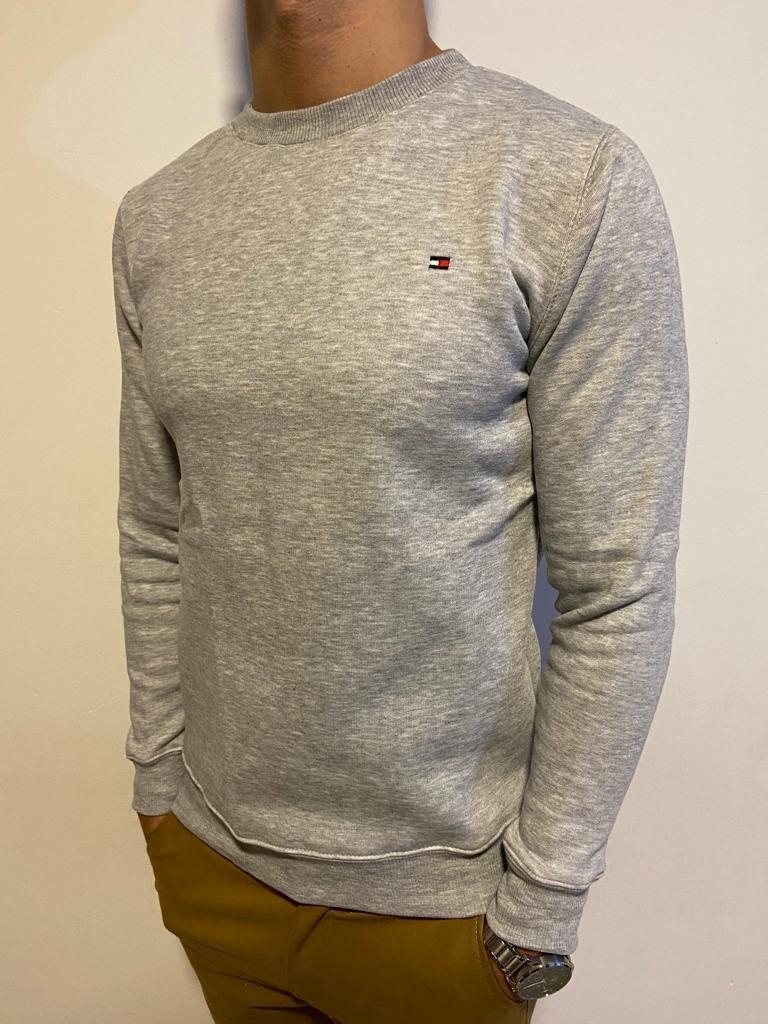 Buzo tommy hilfiger gris new arrivals