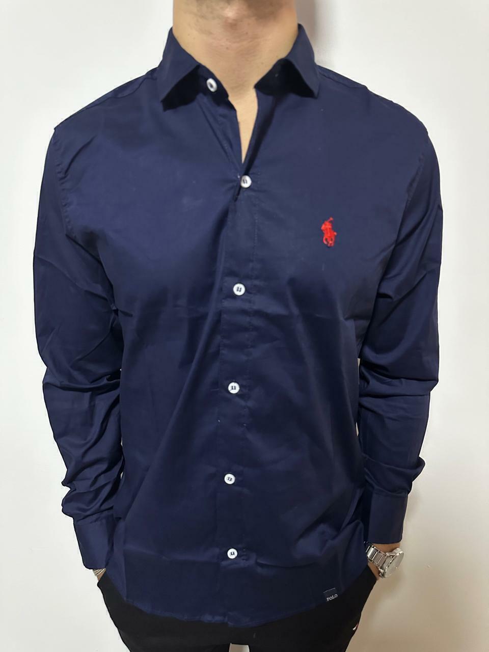 Camisa azul marino ralph lauren new arrivals
