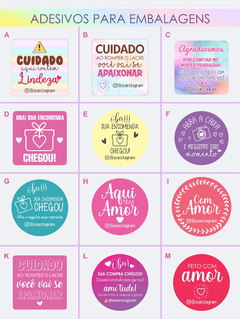 300 RÓTULOS ADESIVOS 4X4CM - Presente - Embalagens na internet