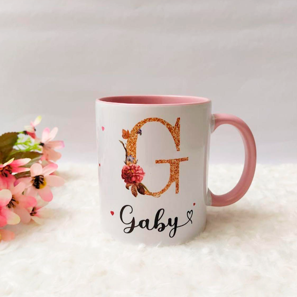 Caneca Porcelana Personalizada com sua ideia Alças Brancas e