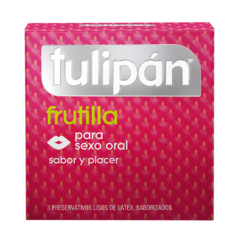 Preservativo Tulipán Frutilla x 3 un.