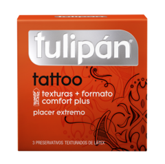 Preservativo Tulipán Tattoo x 3 un.