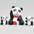 Trio de ursinhos panda (miniaturas) de gesso para enfeitar vasos e terrários