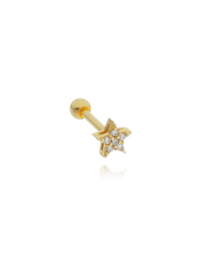 Piercing prata tragus patinha cravejada