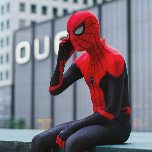 Fantasia Cosplay Heróis Masculina Homem Aranha Traje Longe de Casa Fil