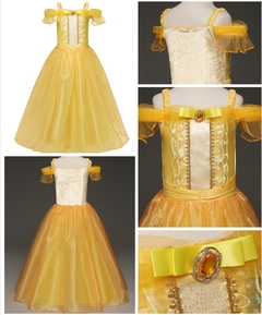 Fantasia Princesa Bella Vestido Contos de Fadas Cosplay Profissional Traje Luxo Infantil - comprar online