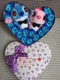 Caixa de Presente Coração Stitch Buquê de Flores - loja online