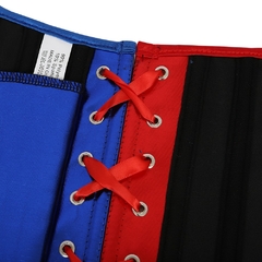 Corset Espartilho Vermelho/Azul Metalizado Luxo Adulto (PP ao G4) - comprar online