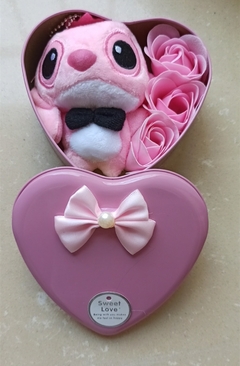 Caixa de Presente Coração Stitch Buquê de Flores na internet