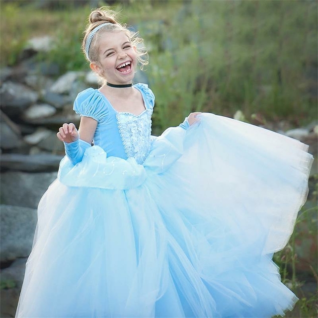 Fantasia Princesa Cinderela Vestido Contos de Fadas Cosplay Profissional  Traje Luxo Infantil