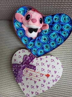 Imagem do Caixa de Presente Coração Stitch Buquê de Flores
