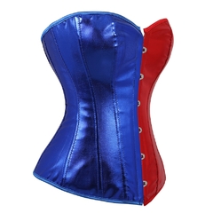 Corset Espartilho Vermelho/Azul Metalizado Luxo Adulto (PP ao G4) - comprar online