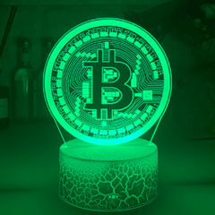 Luminária Bitcoin Led Acrílica 7 Cores - loja online