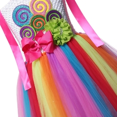 Vestido Arco-íris Lollipop Fantasia Infantil - comprar online