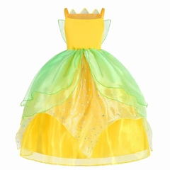 Vestido Tiana Princesa Cosplay Profissional Traje Luxo Infantil - comprar online