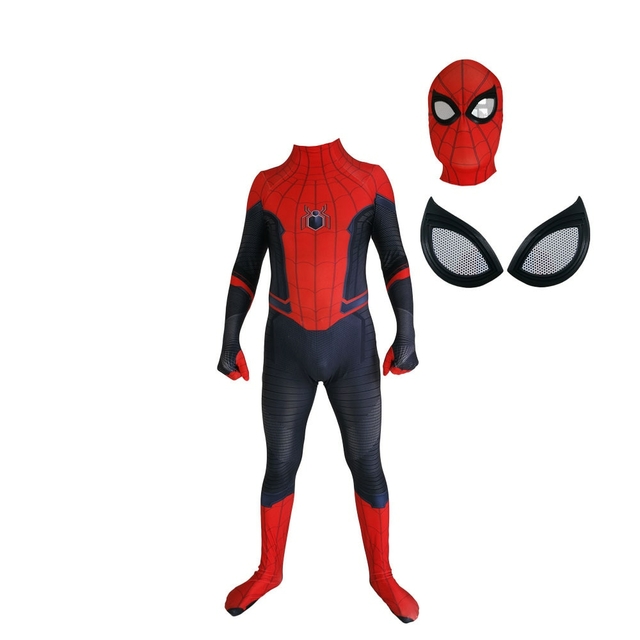 Fantasia Cosplay Heróis Masculina Homem Aranha Traje Longe de Casa Fil