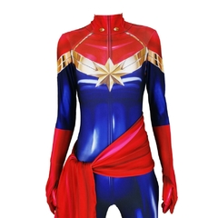 Fantasia Feminina Capitã Carol Danvers Cosplay Traje Luxo (Adulto/Infantil) na internet