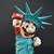 Action Figure Mario Estátua da Liberdade Super Mario Bros