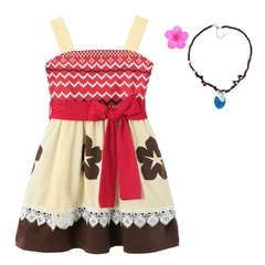 Vestido Infantil Moana + 2 Acessórios - comprar online