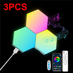 Luzes LED de parede hexagonais RGB - Sincroniza com música - loja online