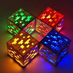 Luminária Cubo Pixel Recarregável Minecraft (Várias Cores)