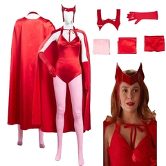 Fantasia Wanda Halloween Wandavision Completa Cosplay Traje Profissional Adulto - comprar online