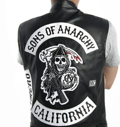 Colete Jaqueta Sons Of Anarchy Bordado Couro Adulto Cosplay - comprar online