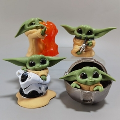 Coleção Action Figures Baby Yoda Grogu 4 pçs