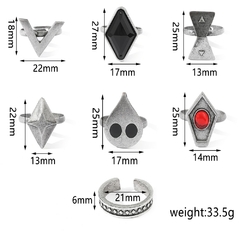Conjunto de Anéis Ajustáveis Genshin impacto Hu Tao Adulto 7 pçs na internet