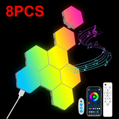 Luzes LED de parede hexagonais RGB - Sincroniza com música - loja online