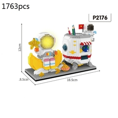 Blocos de Montar Astronauta c/ LED (Vários Modelos) - Quarto Geek Store - Loja de Presentes Criativos, Nerd, Geek e Cultura Pop