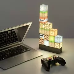 Luminária Blocos / Cubos Universo Pixelado Montável LED