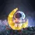 Luminária Astronauta na Lua 368 peças Mini Blocos de Montar c/ Led - loja online