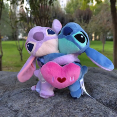 Pelúcias Casal Angel e Stitch I Love You