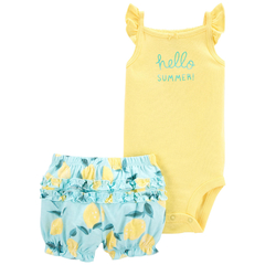 Conjunto Carter's Verão Amarelo/Hello