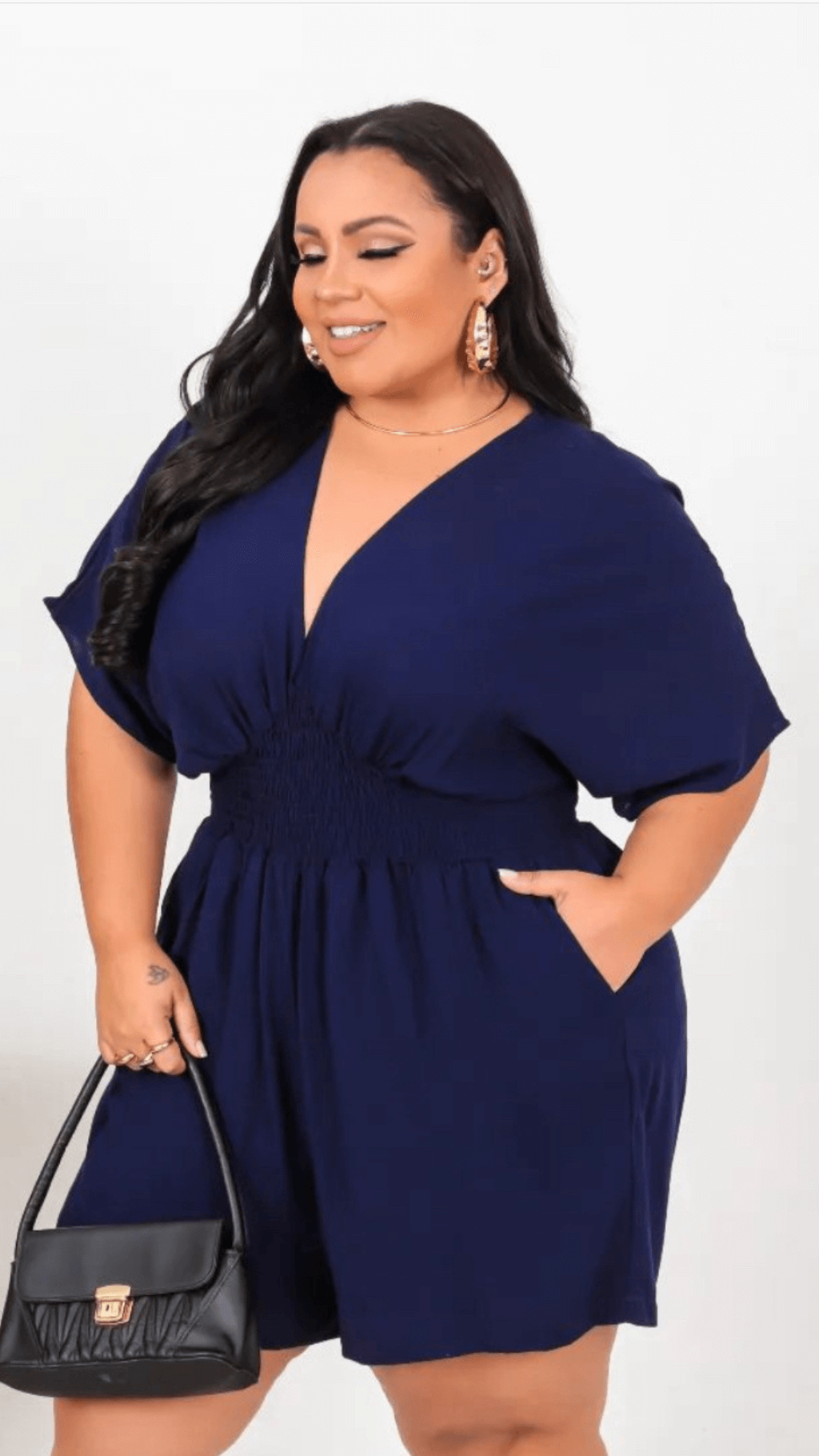 Macaquinho de tecido plus size deals