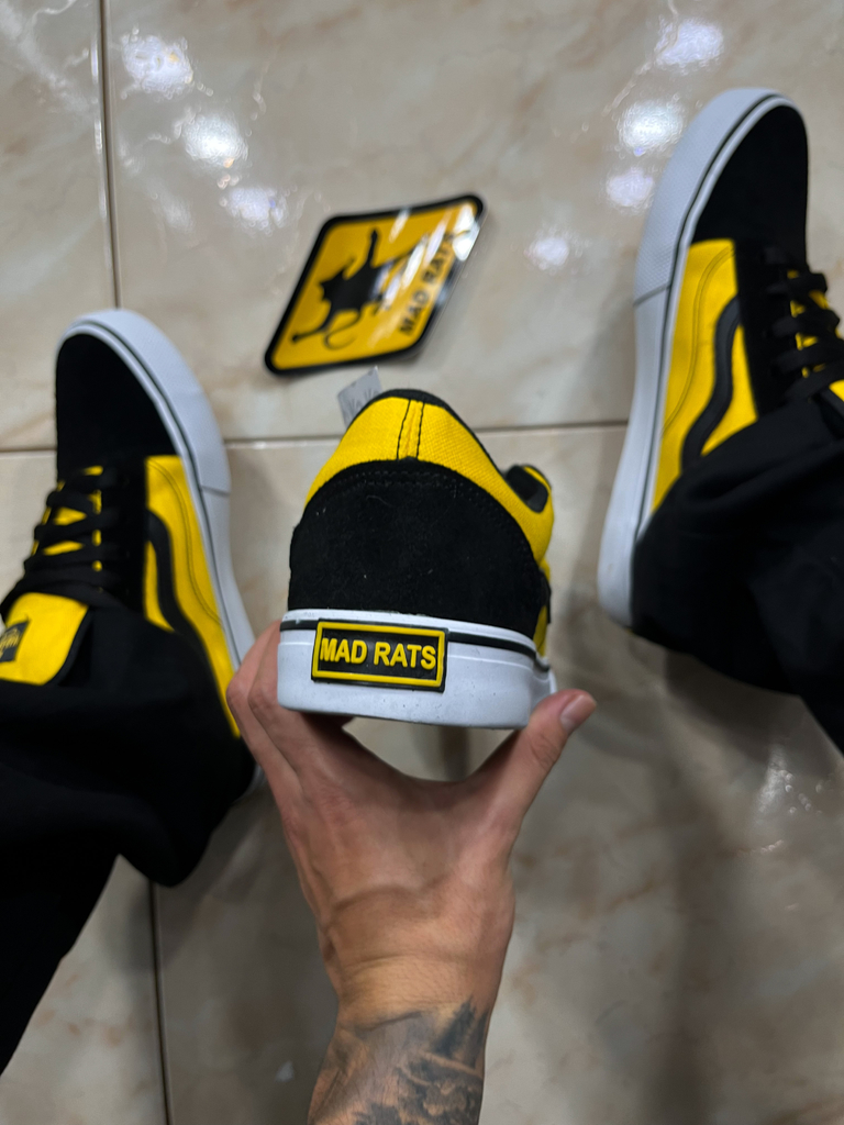 Tenis Mad Rats Preto com Amarelo - Lace Sneakers