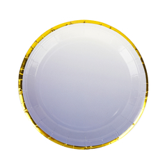 Plato degrade con borde Dorado Azul