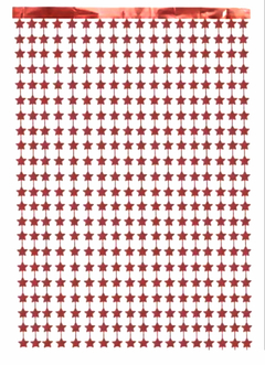 Cortina Roja en forma de estrella 1x2m