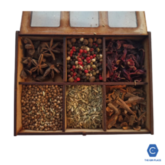 Caja de madera con 6 botánicos