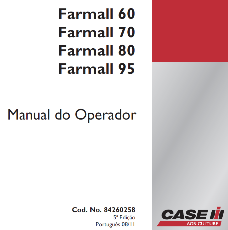 Catalago Tratores Farmall 60,80 e 95, PDF, Trator
