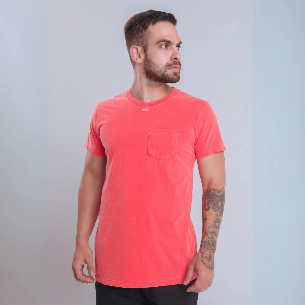 T-shirt Laranja Estonada Bolso