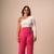 Calça Pantalona Tricot Aura- Rosa - comprar online