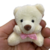 Ursinho pelúcia 7 cm bege com laço rosa sentado - Lembranças e decorações - comprar online