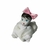 Bebê pequena boneca de Porcelana engatinhando com roupa e laço rosa 7,5x3x5 cm Cabelo preto