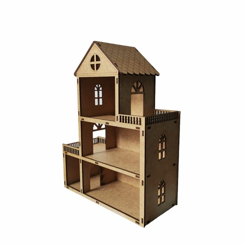 Casa Casinha P/barbie/polly/lol Grande 80cm + 25móveis Mdf em