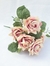 Buquê de Rosas em Tecido Diamante - Mesclado Bordô e Creme - Ref LE0027