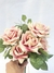 Buquê de Rosas em Tecido Diamante - Mesclado Bordô e Creme - Ref LE0027 - comprar online